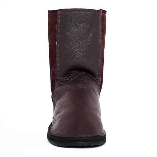 Instep Unisex Leather Front Boots Chocolate