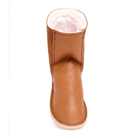 Instep Unisex Leather Front Boots Tan