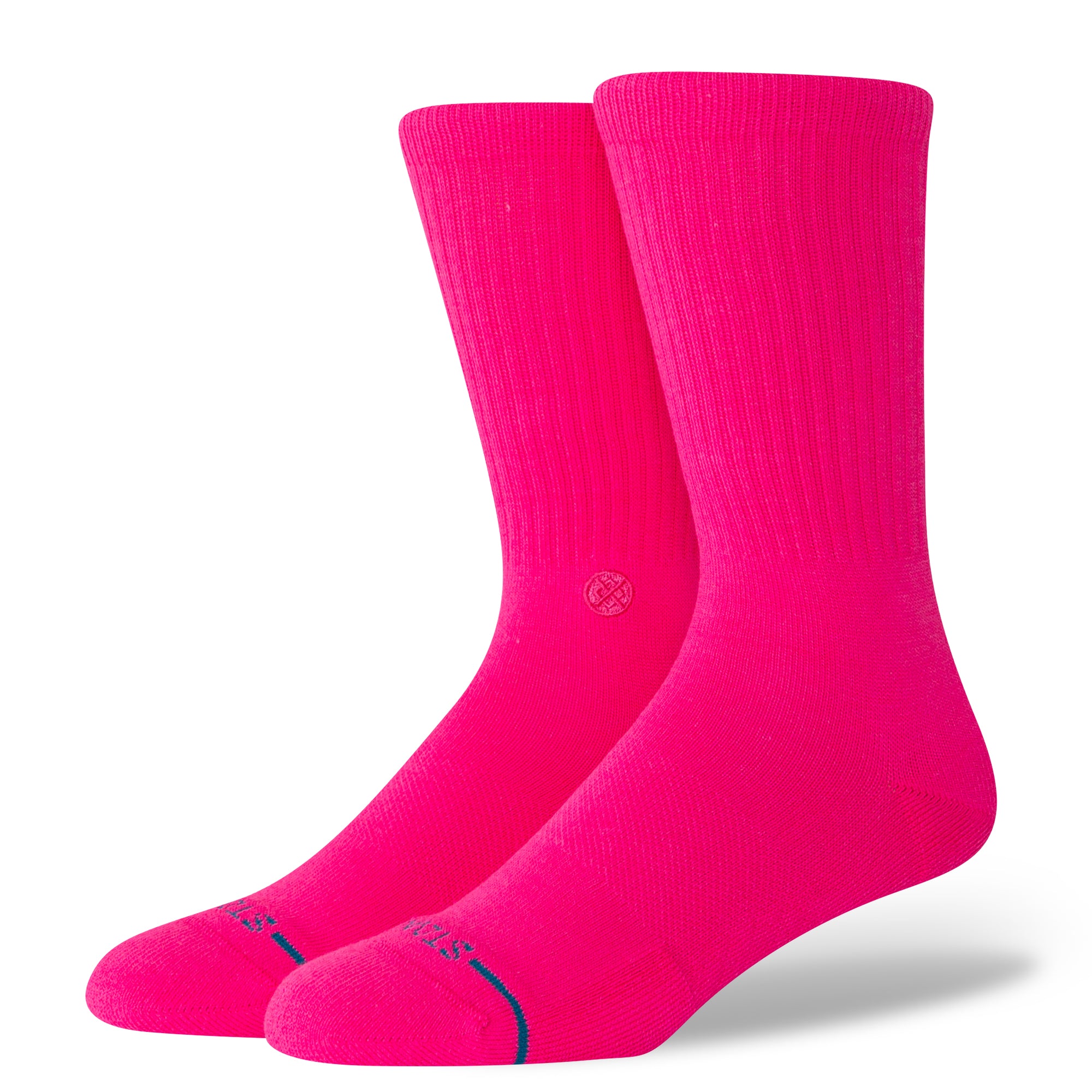 Stance Mens Icon Socks Florescent Pink