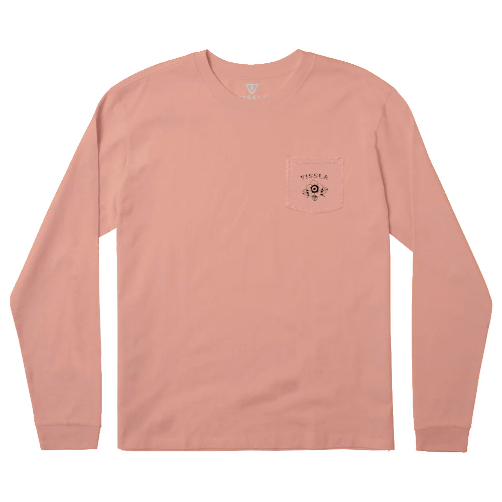 VIssla Mens Coconut Culture Ls Tee Papaya