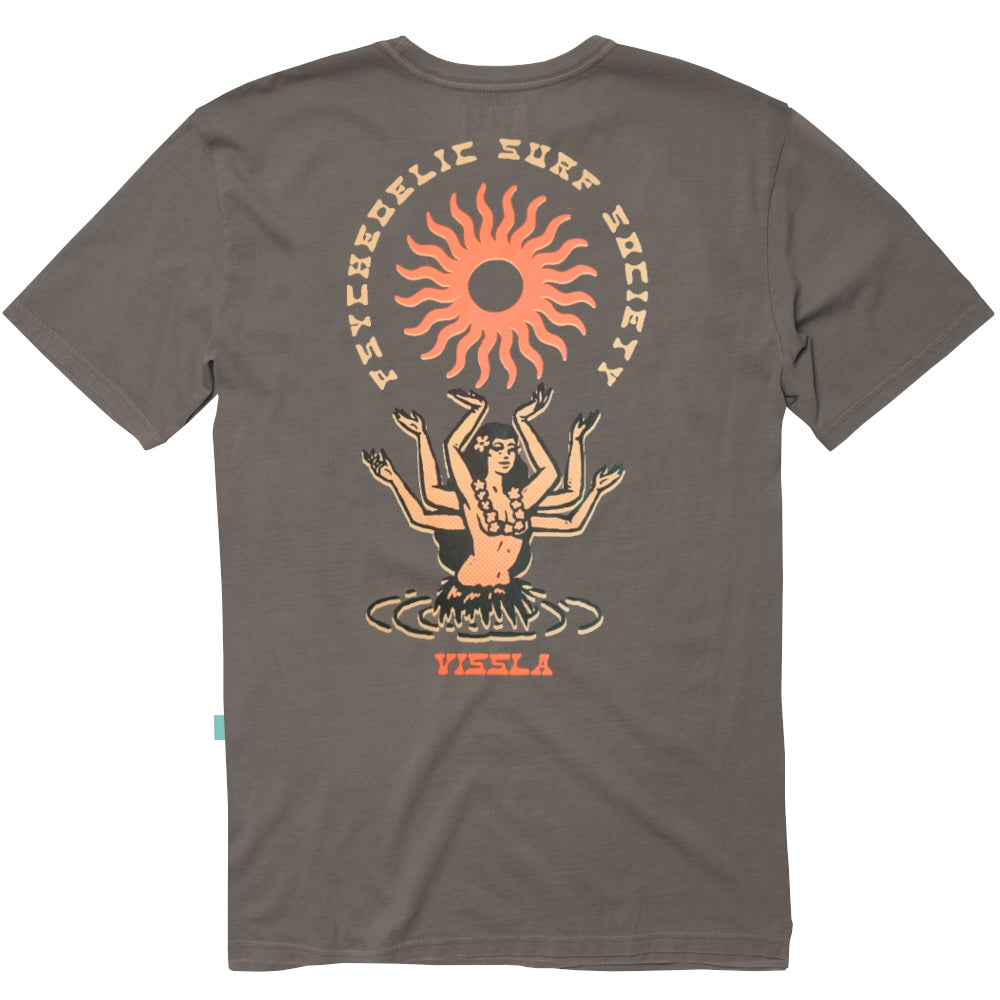 Vissla Mens Hula Hands Ss Tee Graphite