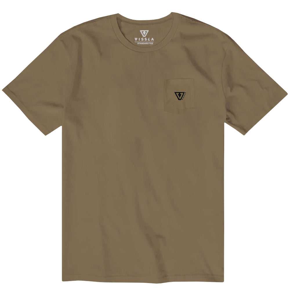 Vissla Mens Established Pocket Tee Dark Khaki