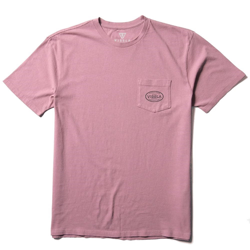 Vissla Mens Buckled Ss Pocket Tee Dusty Rose