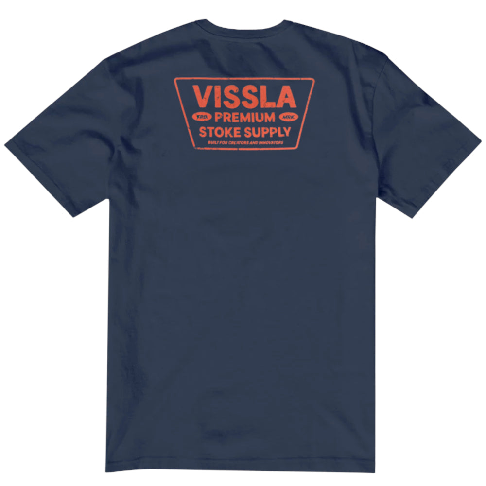 Vissla Mens Stoke Supply Ss Tee Dark Denim