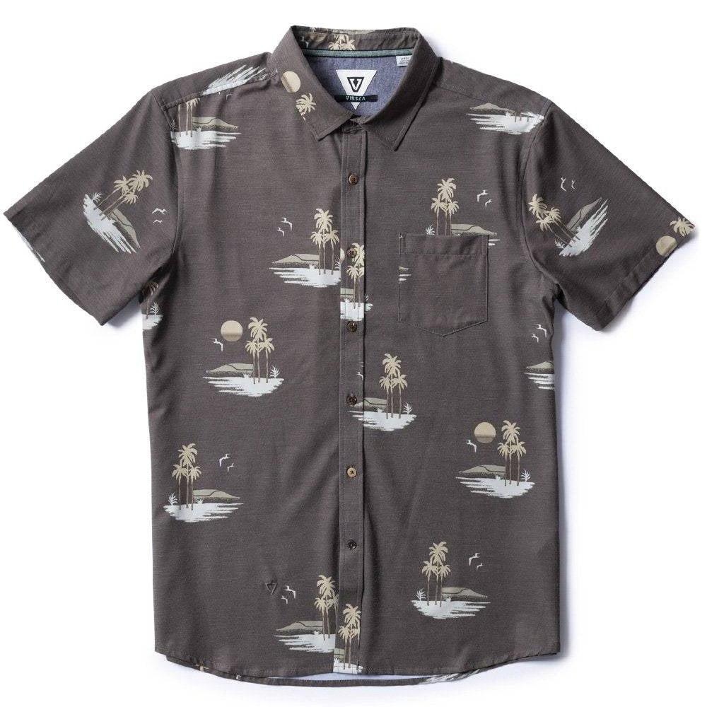 Vissla Mens Tres Palmas Eco Ss Shirt Dark Earth