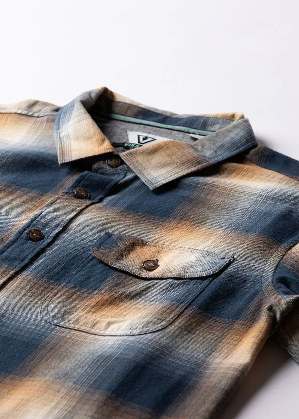 Vissla Mens Central Coast Eco Ls Flannel Dark Navy