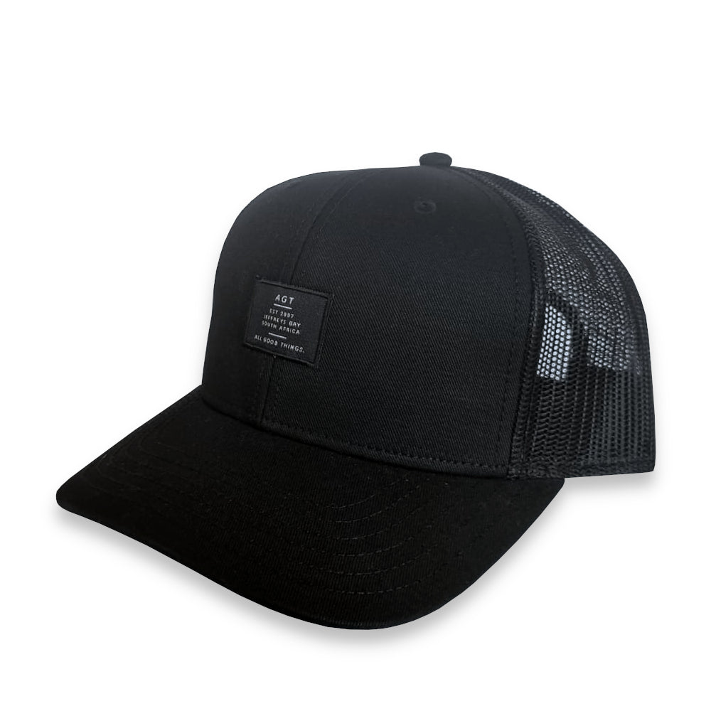 AGT Unisex 6 Panel Trucker Hat Black