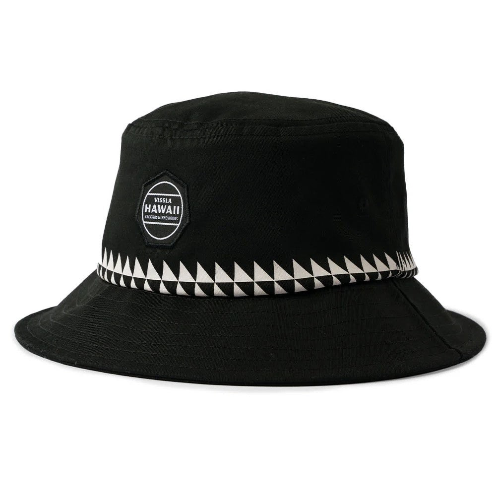 VIssla Mens Hawaii Bucket Hat Black