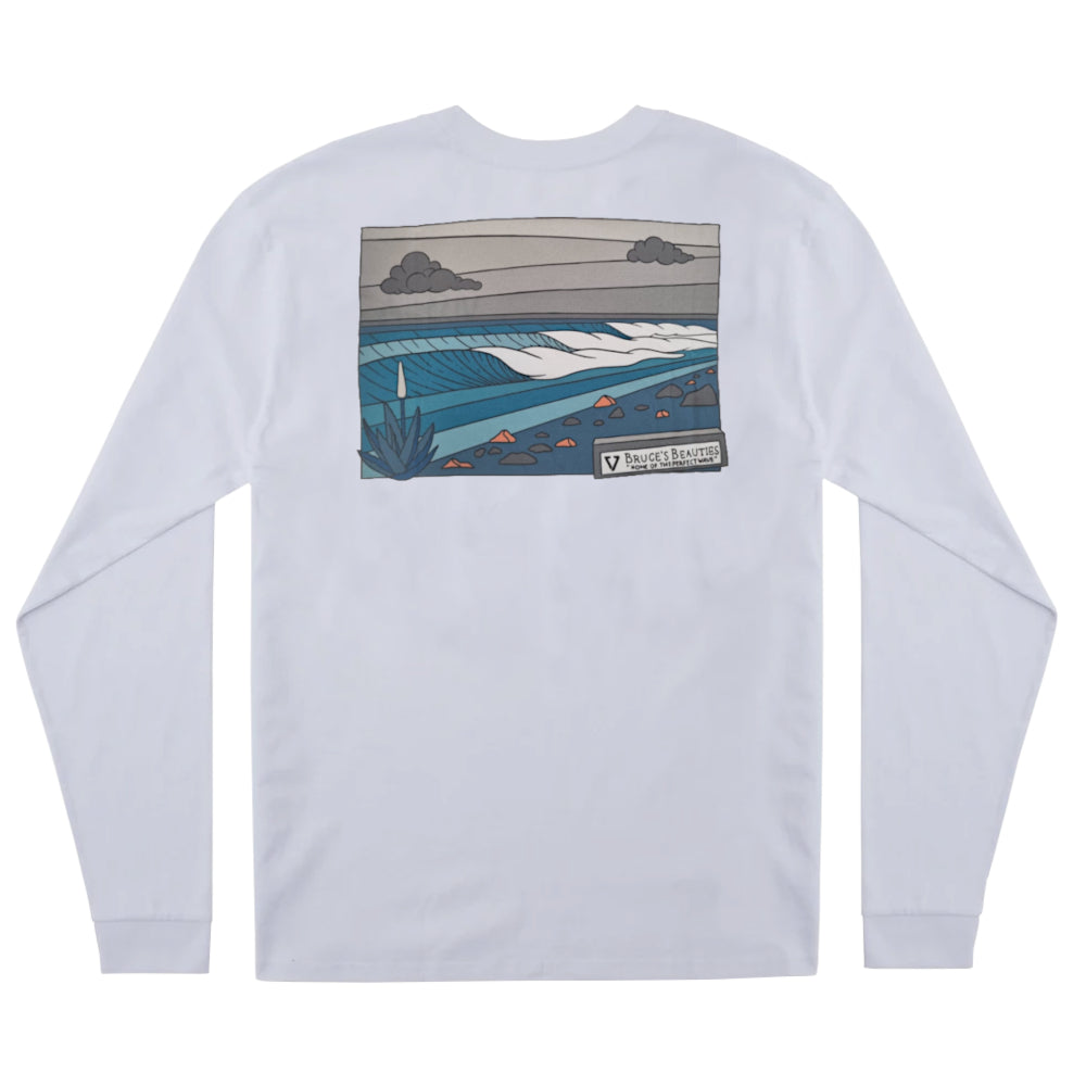 Vissla Mens Larmor X Bruce's Beauties Ls Tee White