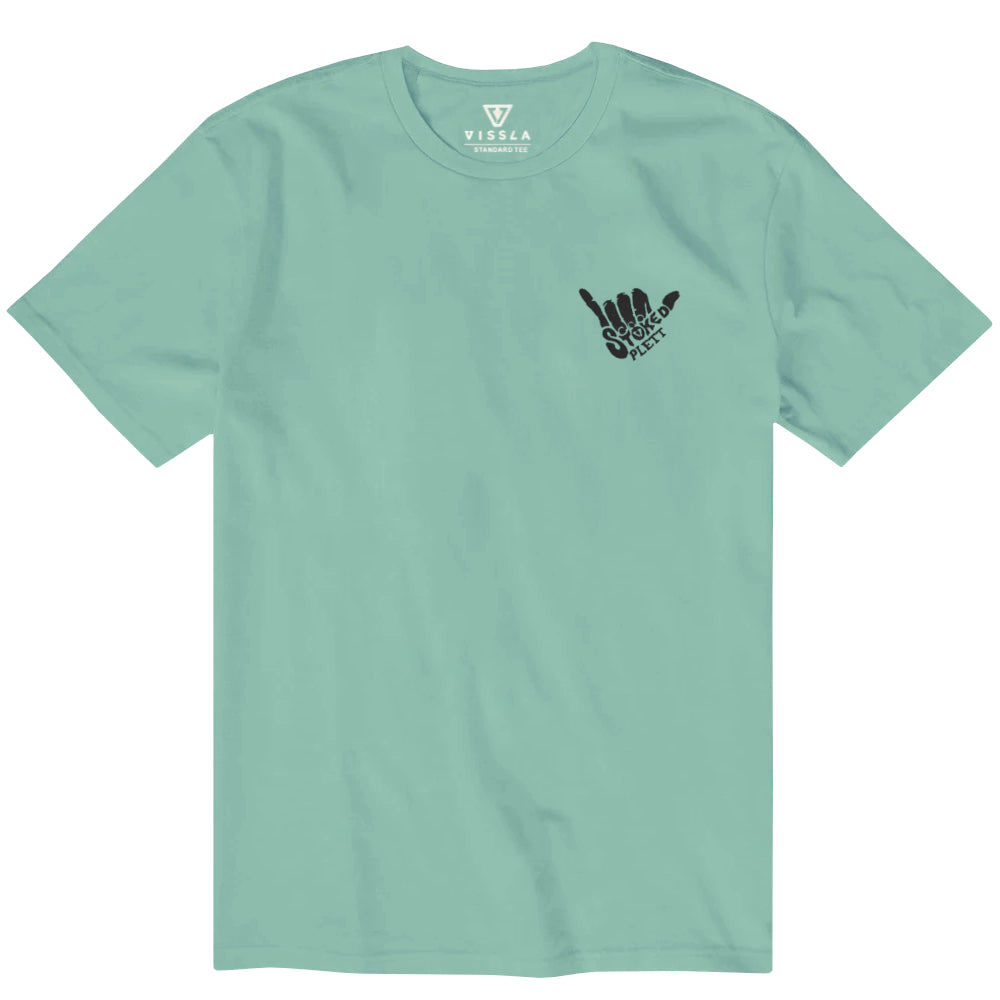 Vissla Mens Stoked Plett Ss Tee Evergreen Pigment