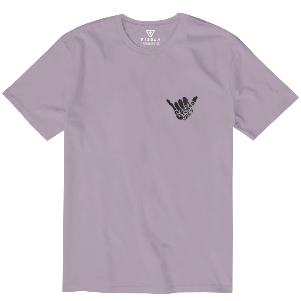 Vissla Mens Stoked Jbay Ss Tee Dusty Lilac