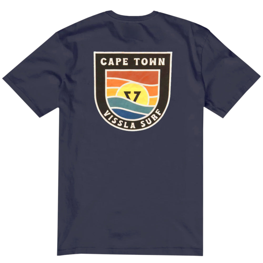 Vissla Mens Cape Town Badge Ss Tee Slate Blue