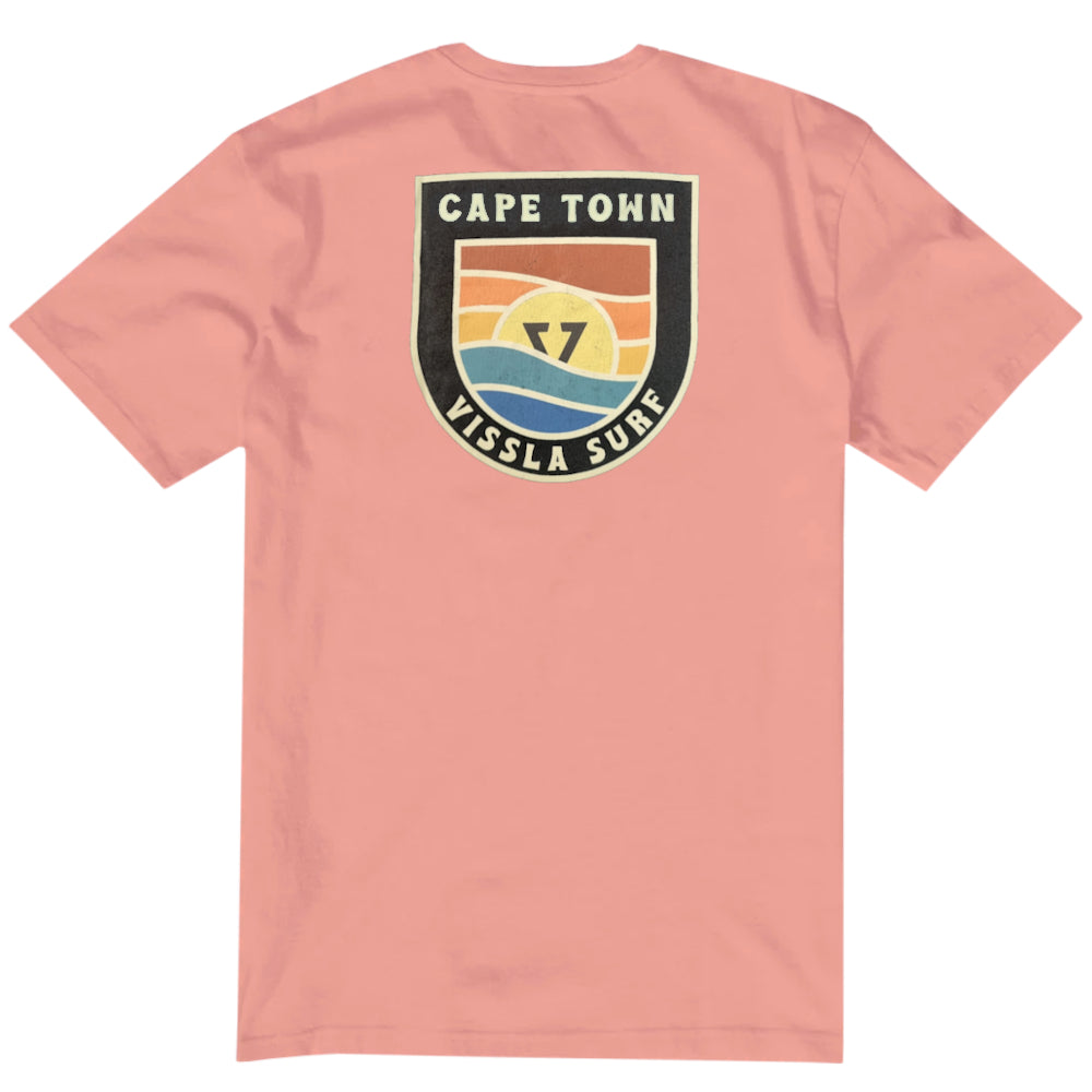 Vissla Mens Cape Town Badge Ss Tee Papaya