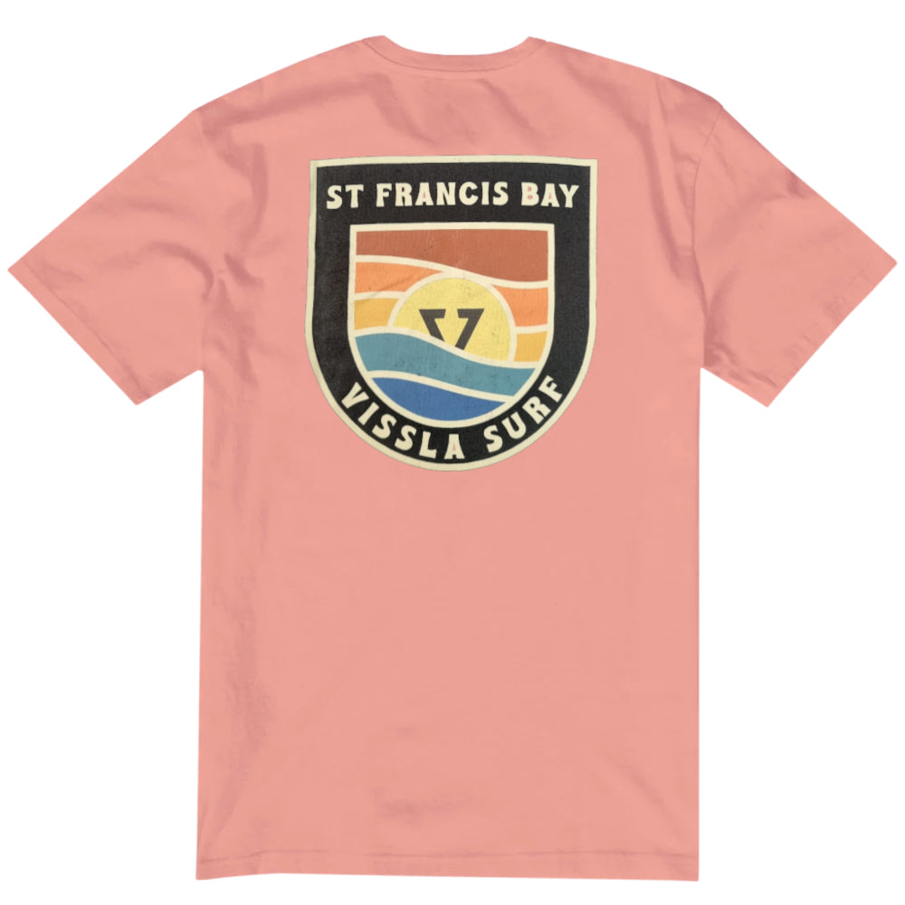 Vissla Mens St Francis Badge Ss Tee Papaya