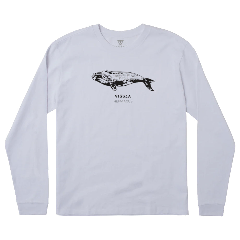 Vissla Mens Hermanus Whale Ls Tee White