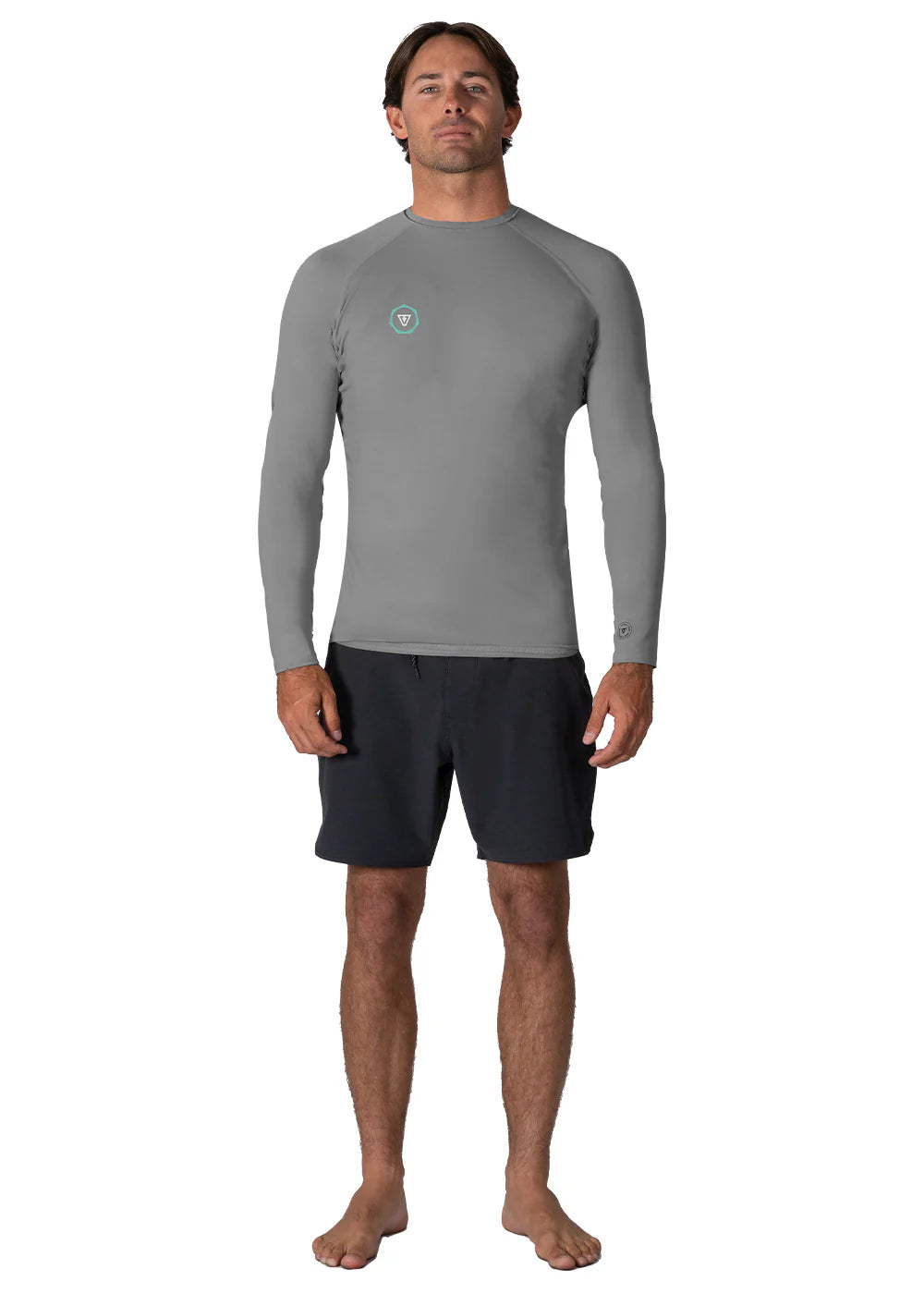 Vissla Mens Warm Seas Eco Ls Lycra Rash Guard Grey