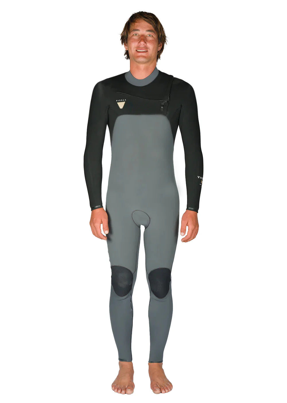 Vissla Mens Natural Seas 4-3 Full Chest Zip Coal