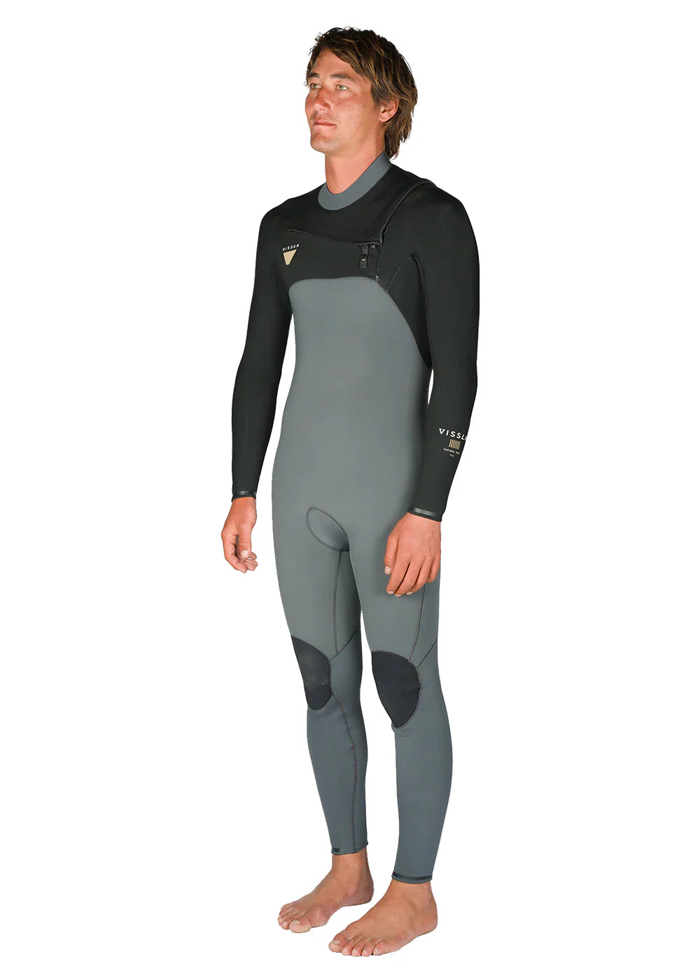 Vissla Mens Natural Seas 3-2 Full Chest Zip Coal