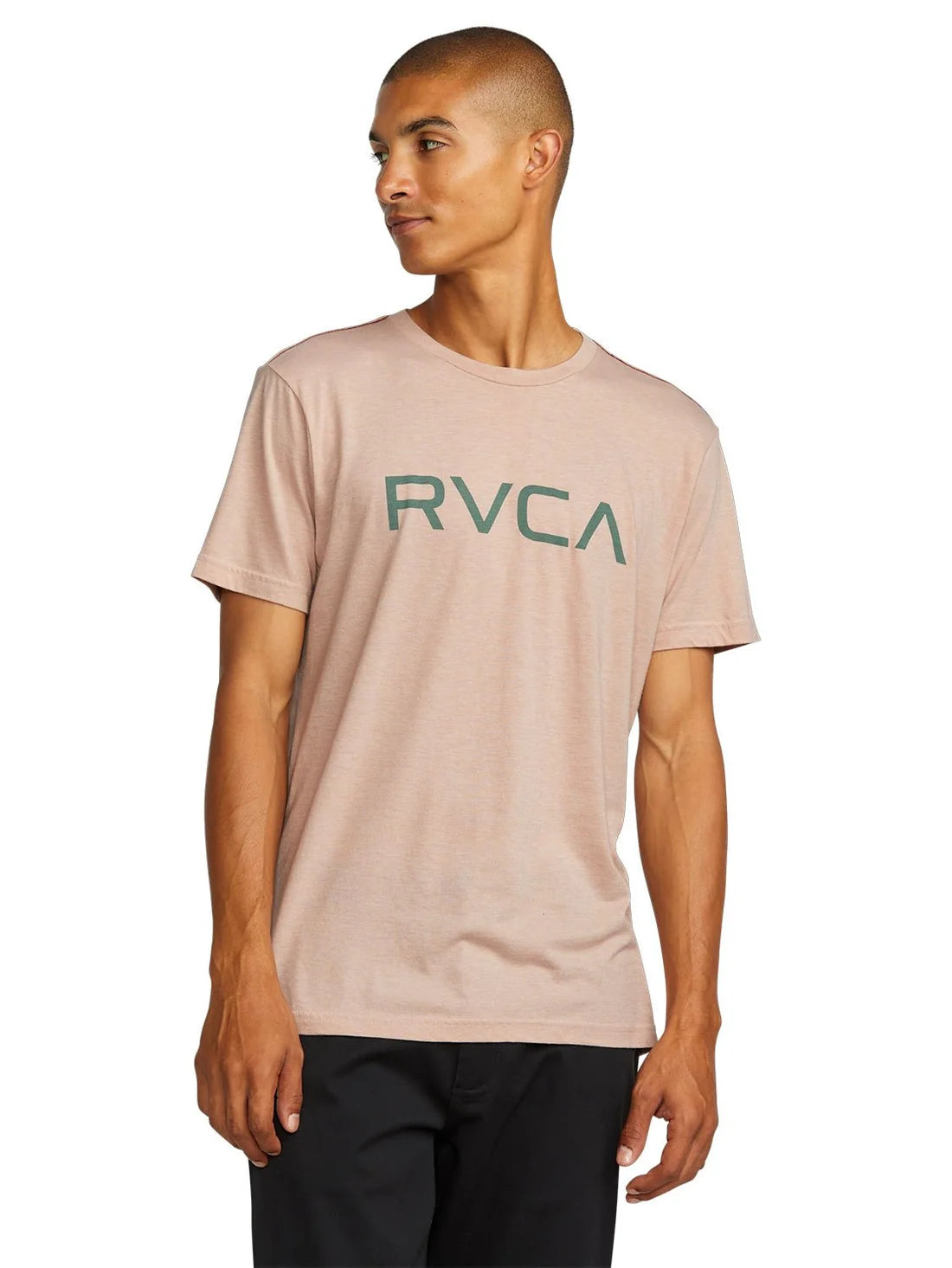 RVCA Mens Big RVCA Ss Red Stitch Pale Mauve
