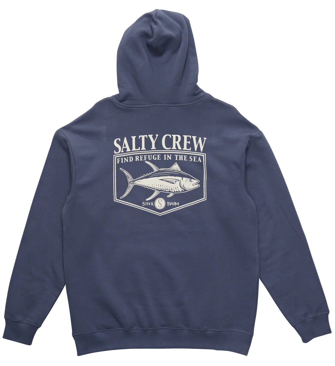 Salty Crew Mens Angler MW Fleece Hood Coastal Blue
