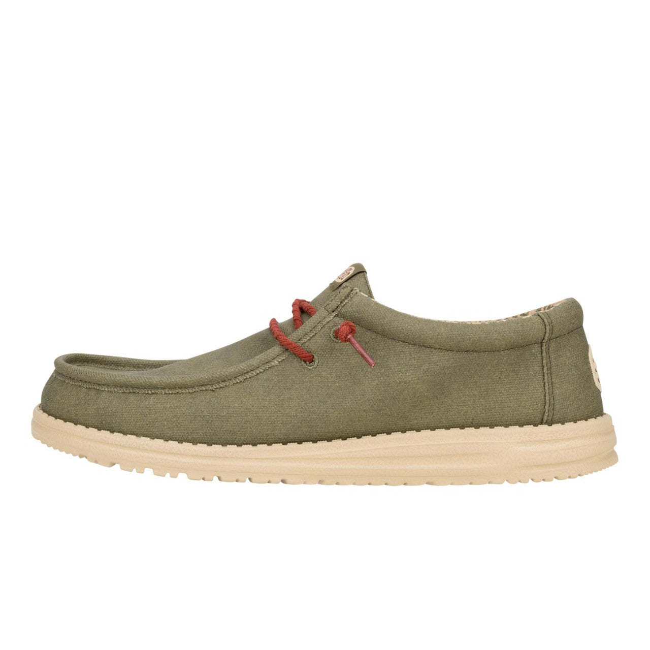 Hey Dude Wally Waxed Canvas Shoes Olive