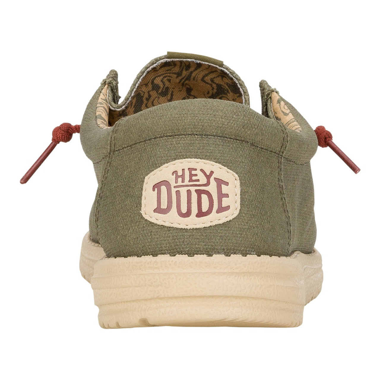 Hey Dude Wally Waxed Canvas Shoes Olive