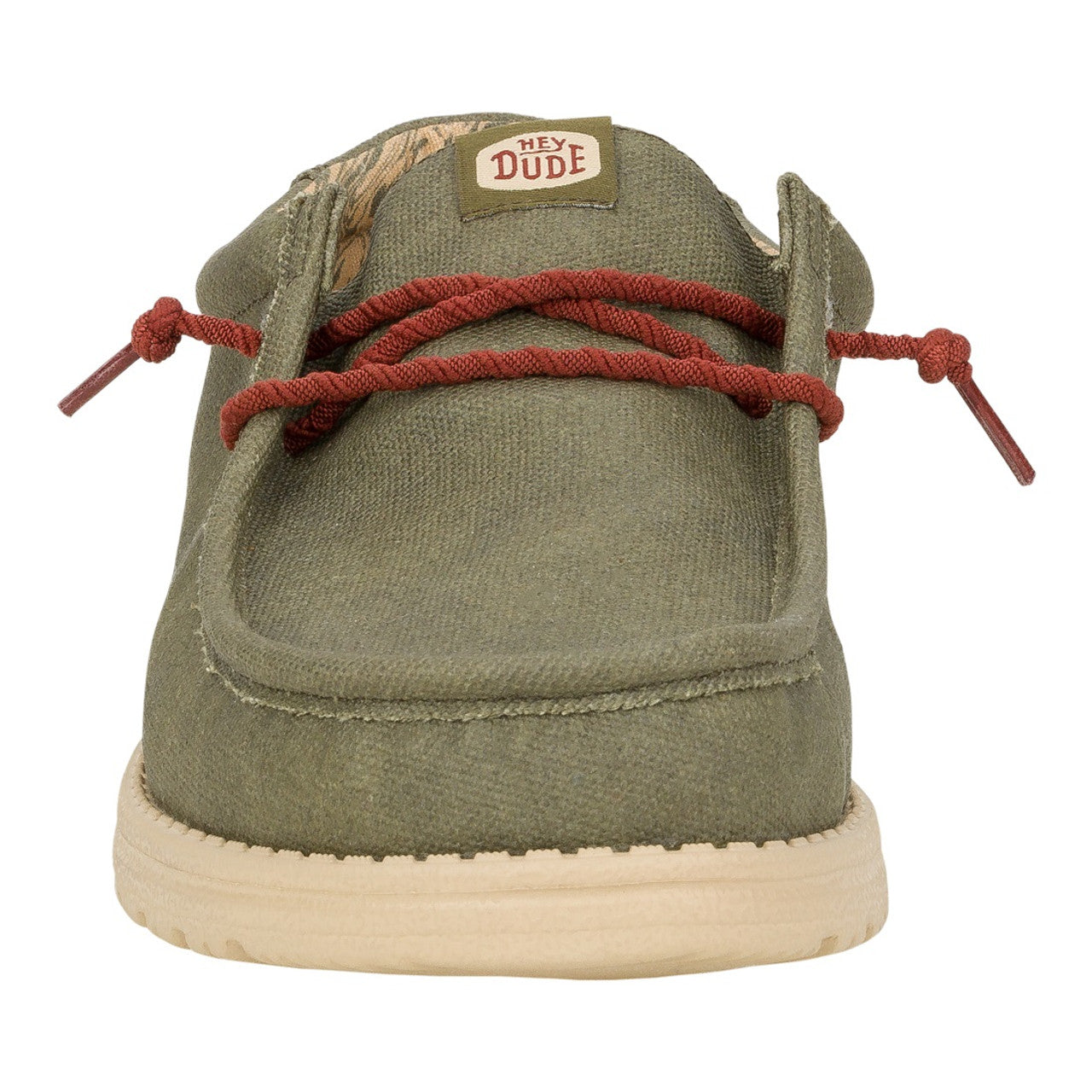 Hey Dude Wally Waxed Canvas Shoes Olive