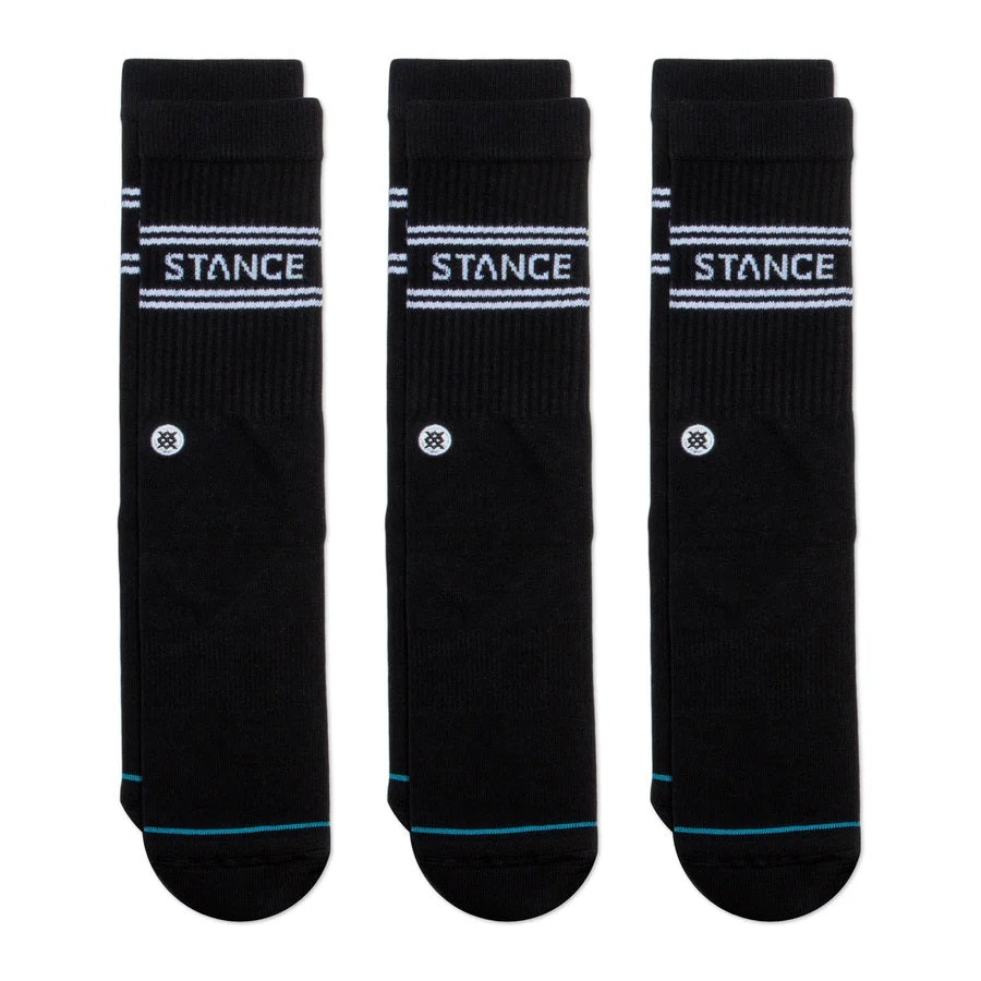 Stance Unisex Basic 3 Pack Crew Black