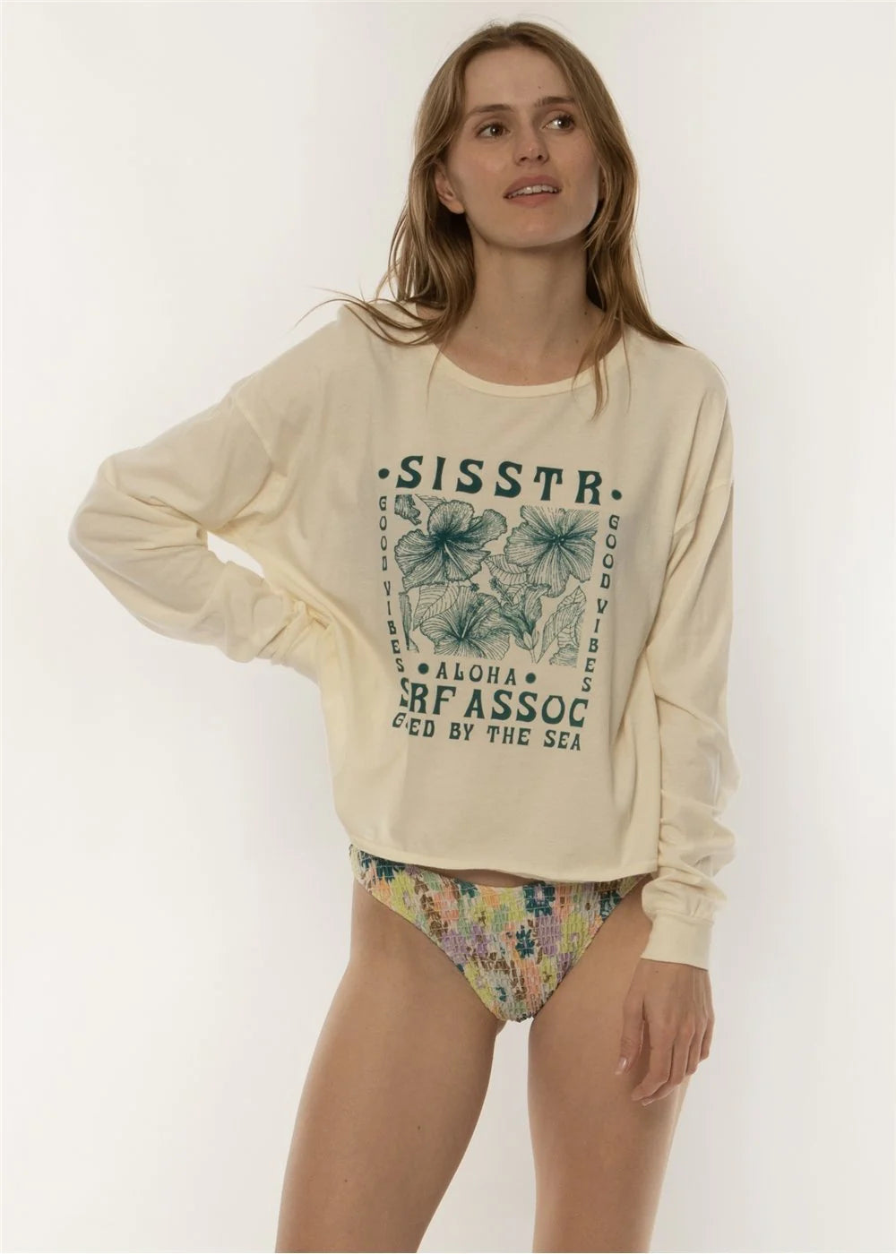 Sisstr Womens Good Vibes Ls Knit Tee