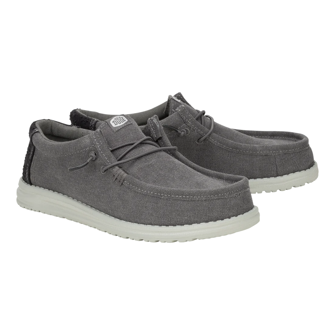 Hey Dude Mens Wally Workwear Granite Grey Black