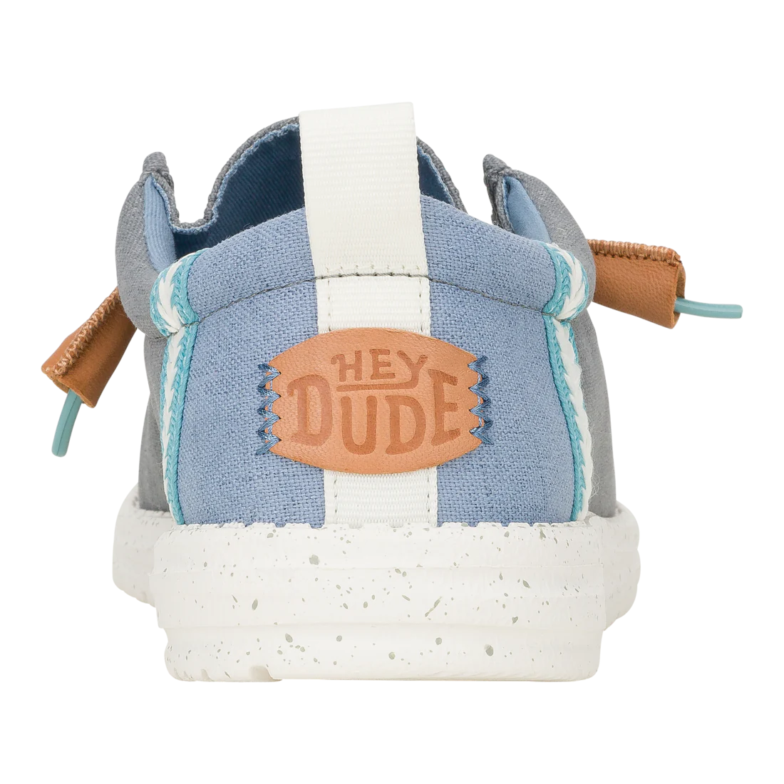 Hey Dude Mens Wally Craft Linen Grey Faded Denim