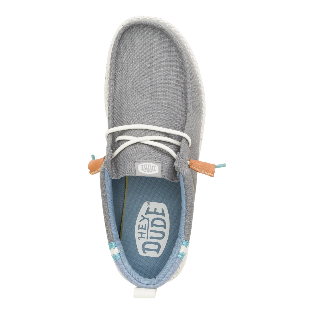 Hey Dude Mens Wally Craft Linen Grey Faded Denim