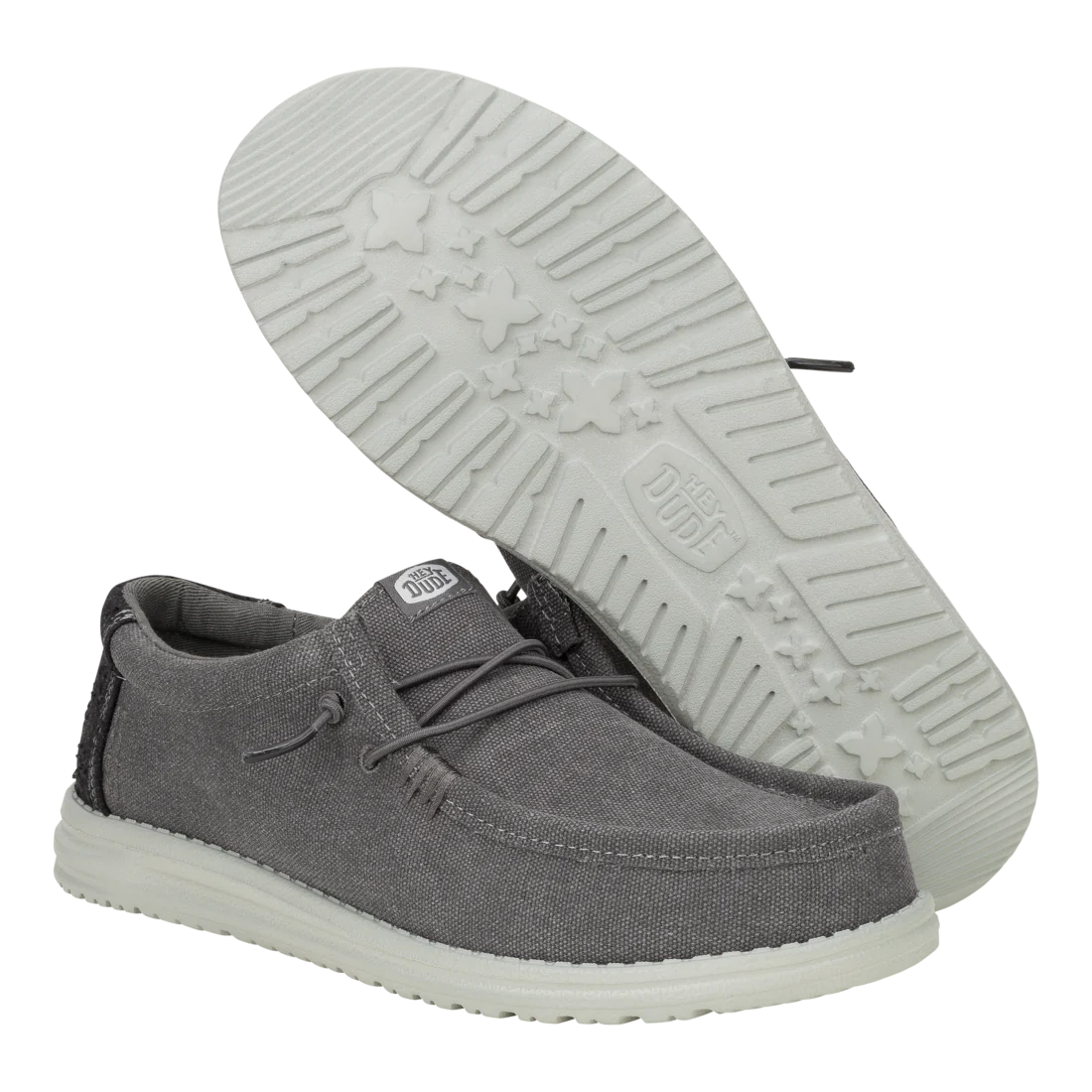 Hey Dude Mens Wally Workwear Granite Grey Black