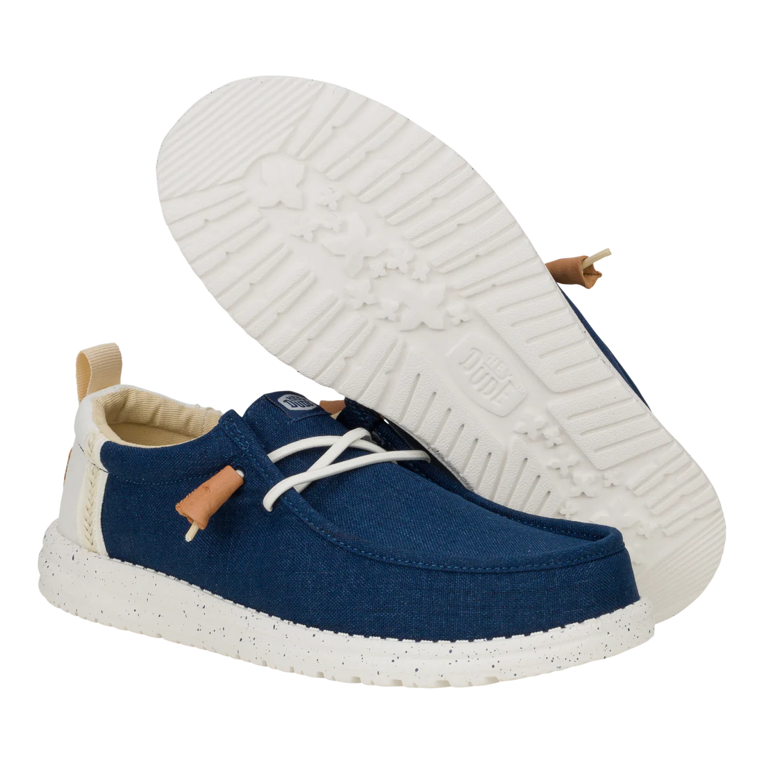 Hey Dude Mens Wally Craft Linen Blue White