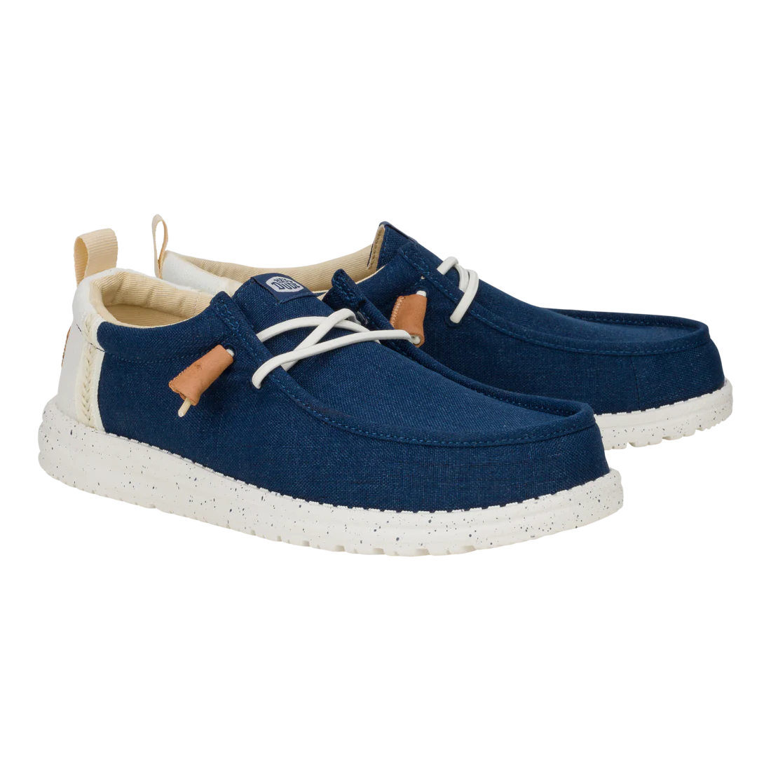 Hey Dude Mens Wally Craft Linen Blue White