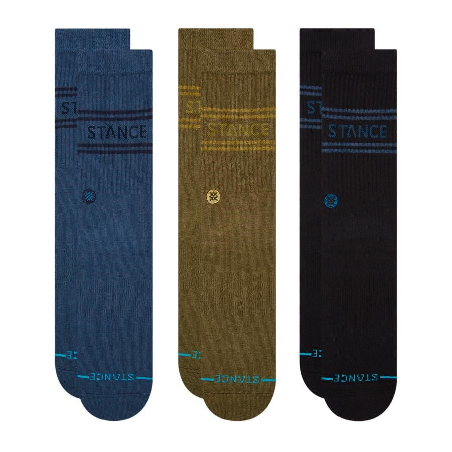 Stance Unisex Basic 3 Pack Crew Socks Army