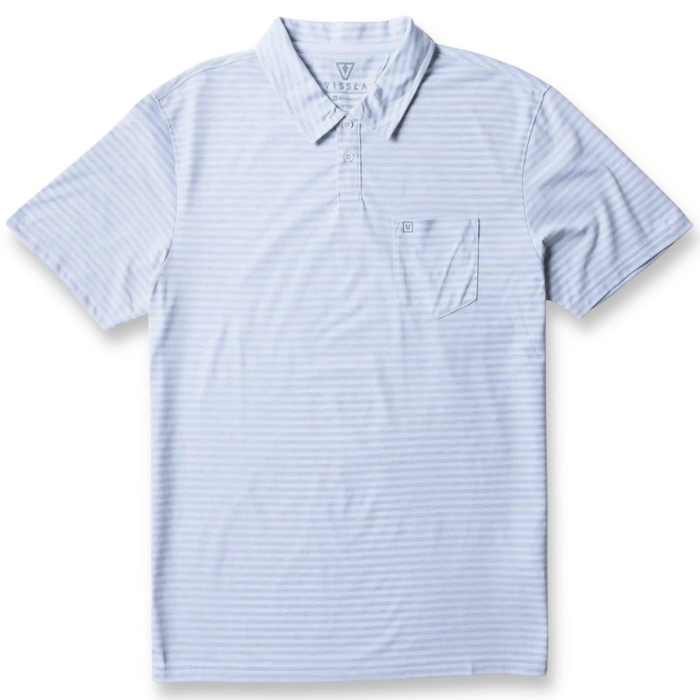 Vissla Mens Hy-Lite Eco Ss Polo Shirt Faded Denim