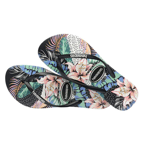 Havaianas Womens Slim Floral Dots Black