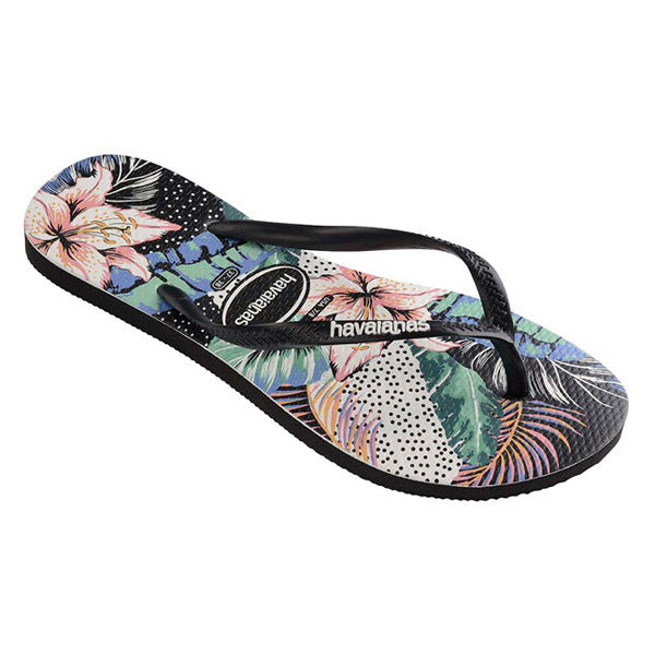 Havaianas Womens Slim Floral Dots Black