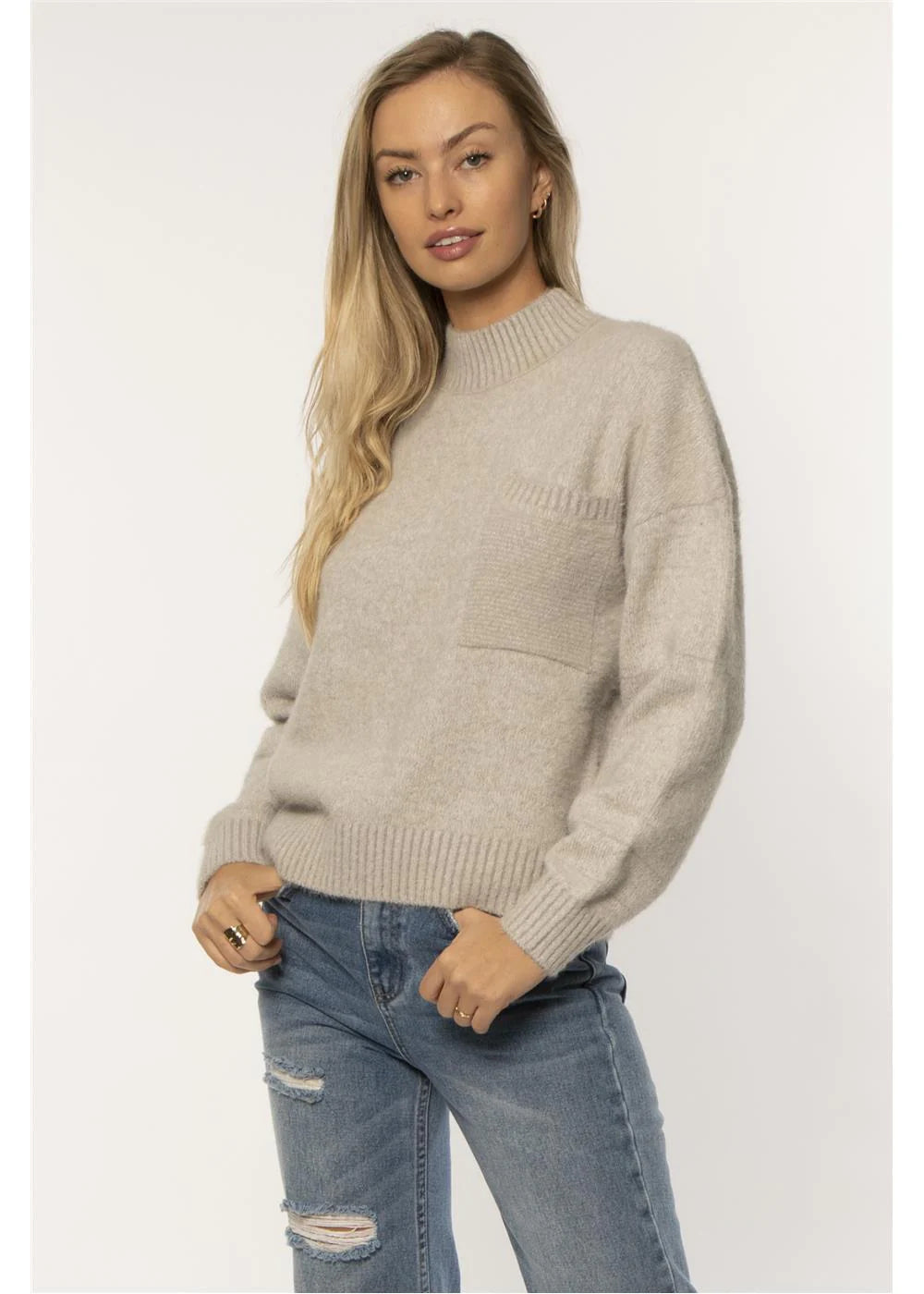 Amuse Dax Ls Knit Sweater