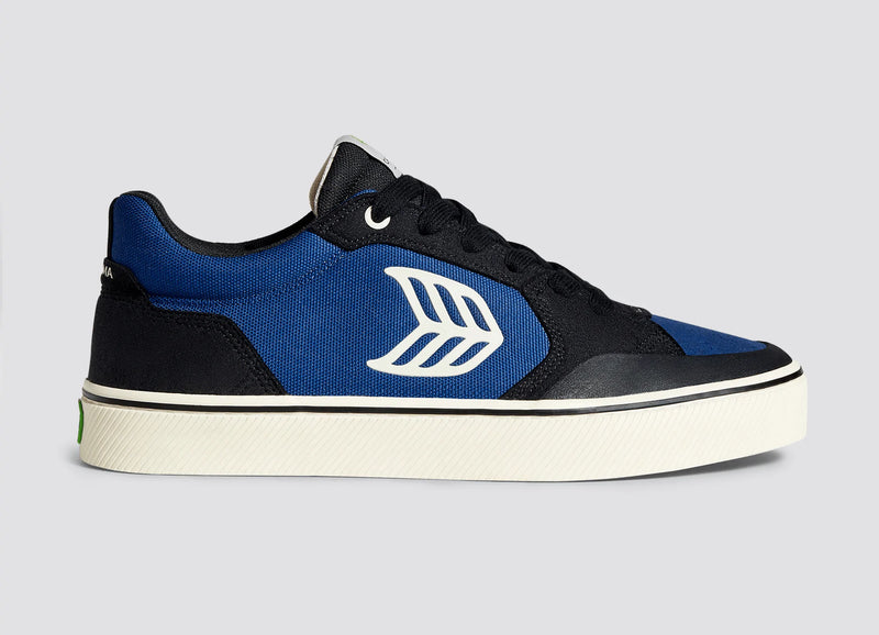 Vallely Skate Black Suede Mystery Blue Cordura