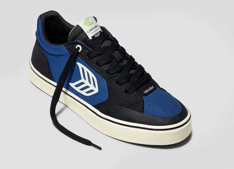 Vallely Skate Black Suede Mystery Blue Cordura