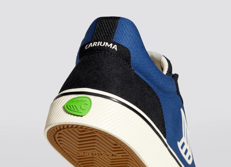 Vallely Skate Black Suede Mystery Blue Cordura