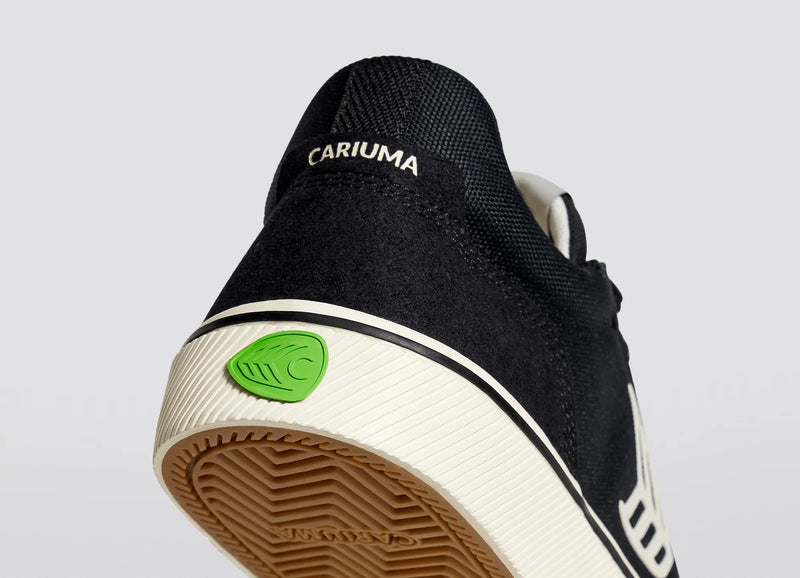 Vallely Skate Black Suede And Cordura Ivory